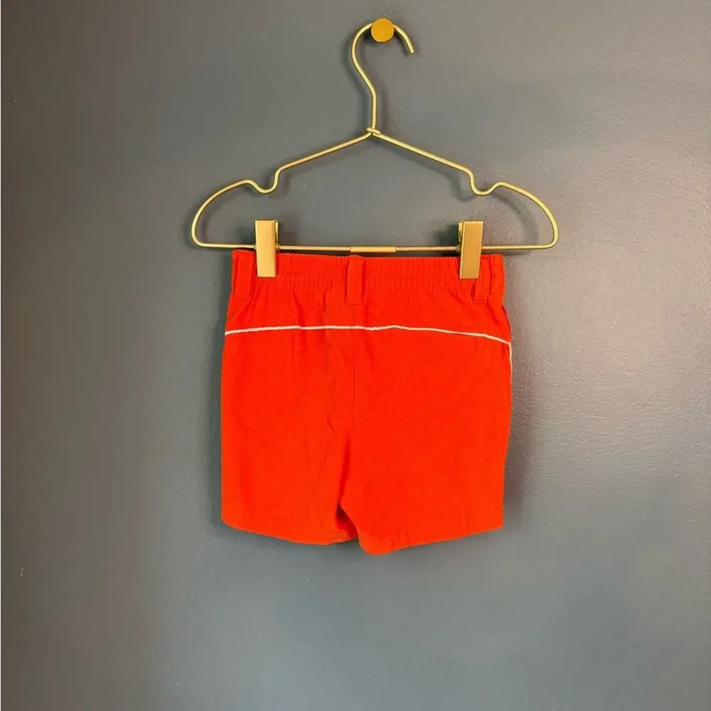 Janie & jack Striped Polo‎ Shirt and Orange Shorts Set